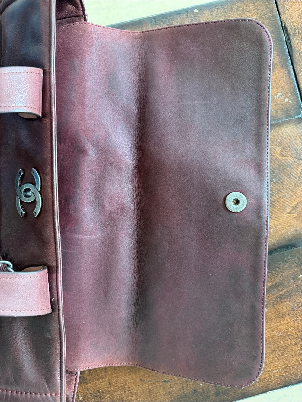 CHANEL Brown soft and crumbled calfskin portobello bag. Very good - Picture 7 of 16